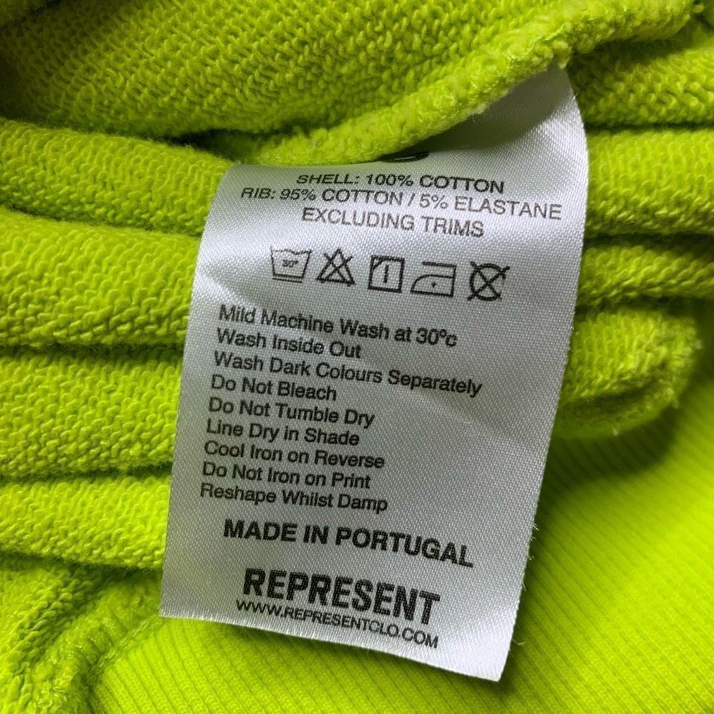 Represent Mens S Hoodie Gold Lime Green Angel Graphic Print - Picture 7 of 15